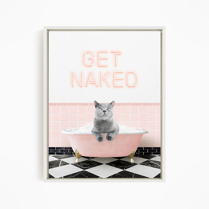 Cat in Pink Get Naked Bath