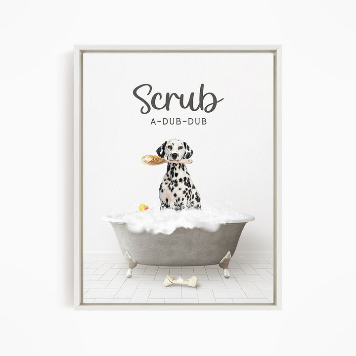 Dalmation Scrub A-Dub-Dub in Simple Gray Bath