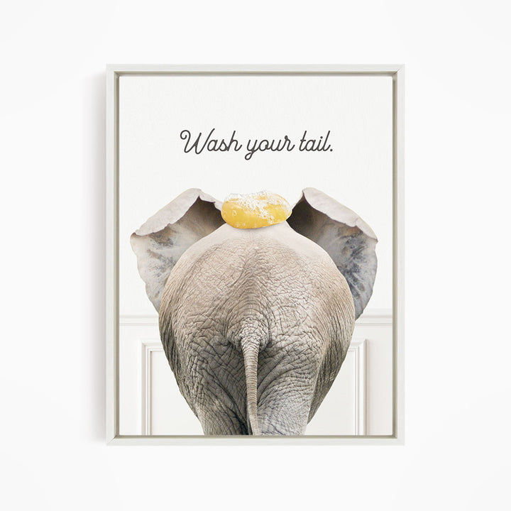 Elephant "Wash yer tail" - Bathroom Simple White