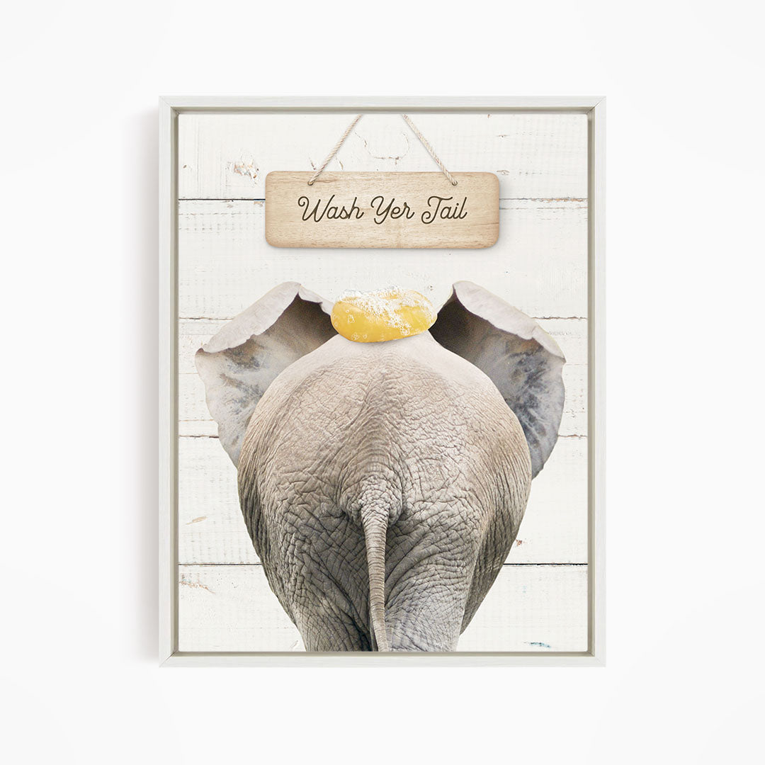 Elephant "Wash yer tail" - Bathroom Shiplap