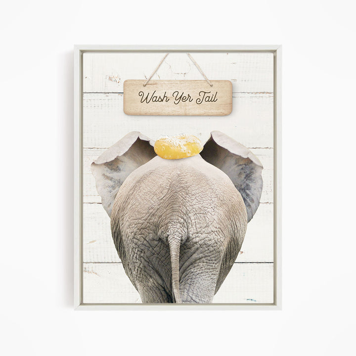 Elephant "Wash yer tail" - Bathroom Shiplap