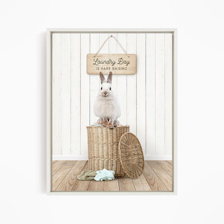 Snowshoe Hare Laundry Day is Hare Raising - Farmhouse Floor