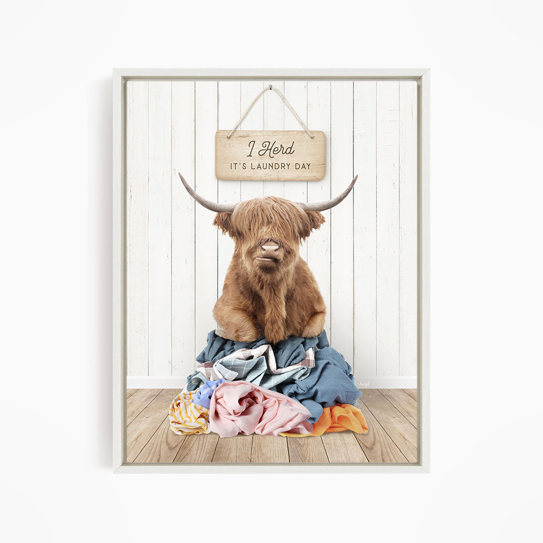 Highland Cow I Herd It's Laundry Day - Farmhouse Floor