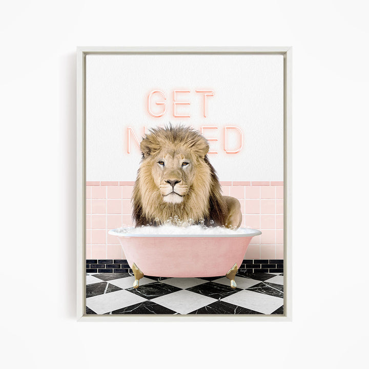 Lion in Pink Get Naked Bath
