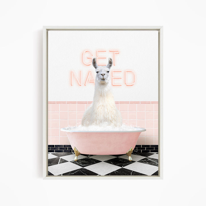 Llama in Pink Get Naked Bath