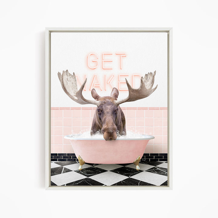 Moose in Pink Get Naked Bath