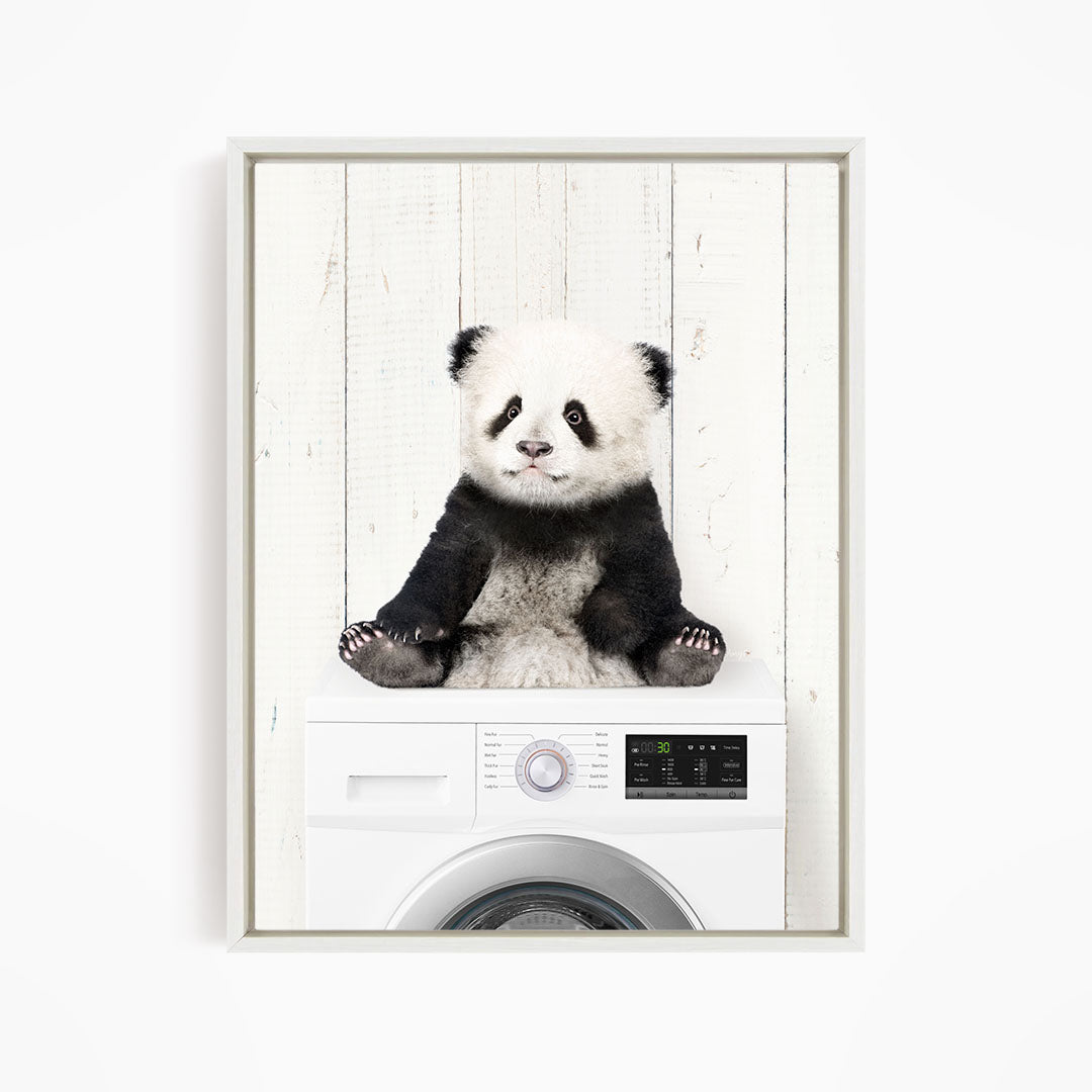 Baby Panda on Washing Machine - Farmhouse Wall