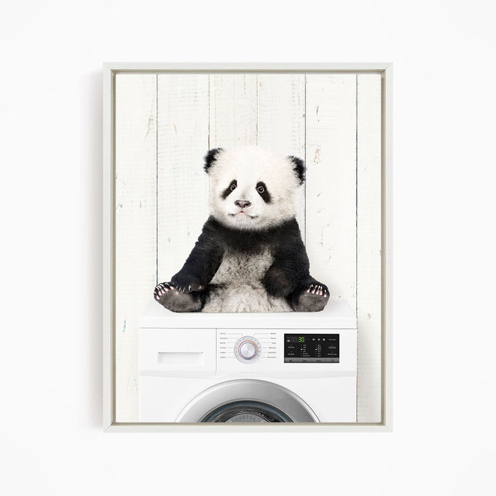 Baby Panda on Washing Machine - Farmhouse Wall