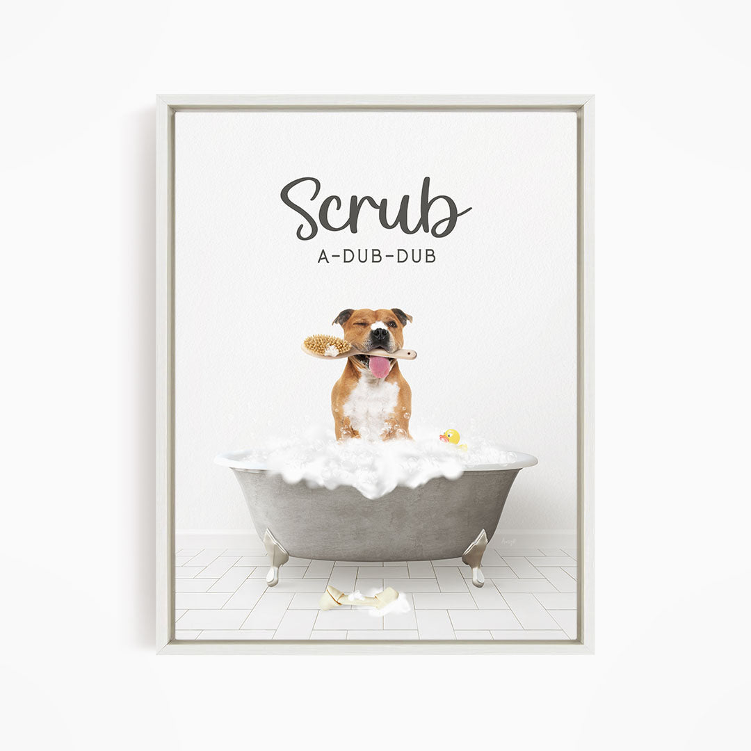 Pitbull Scrub A-Dub-Dub in Simple Gray Bath