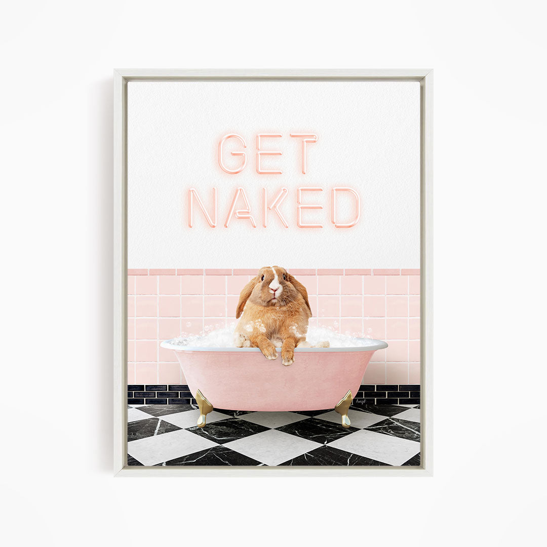 Pudgy Bunny in Pink Get Naked Bath