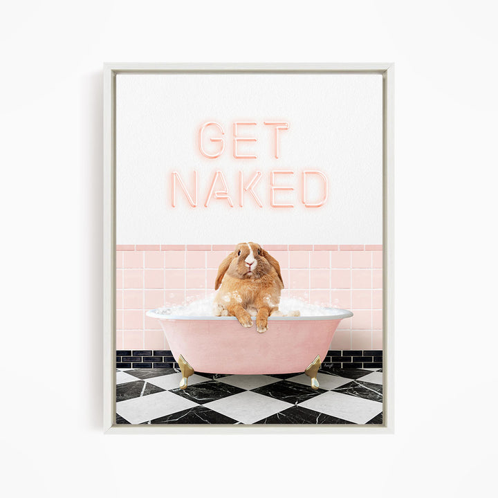 Pudgy Bunny in Pink Get Naked Bath