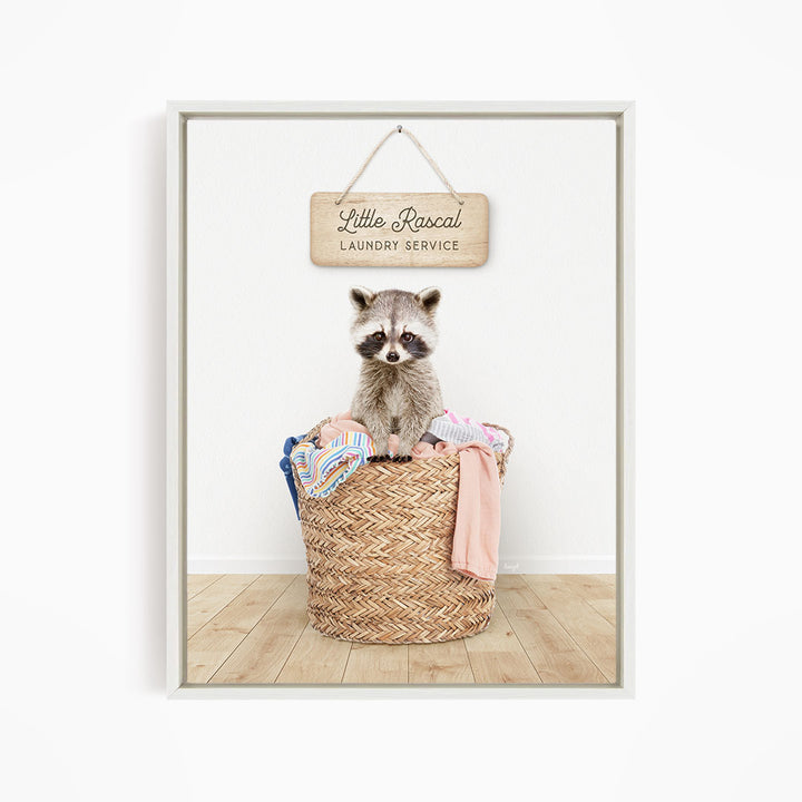 Raccoon in Laundry Basket - Scandi Floor