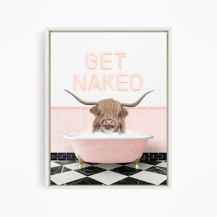 Highland Cow "Randall" in Pink Get Naked Bath