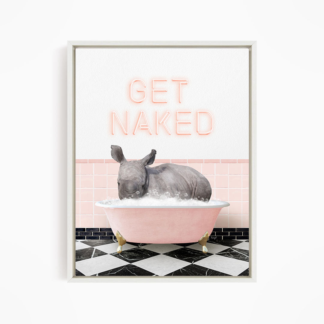 Baby Rhino in Pink Get Naked Bath