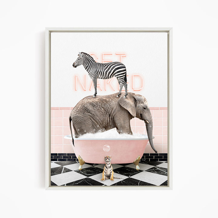 Safari Animals in Pink Get Naked Bath