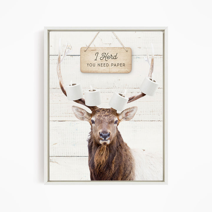 Deer Toilet Paper I Herd You Need Paper - Bathroom Shiplap