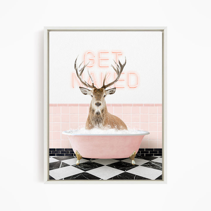 Male Deer in Pink Get Naked Bath