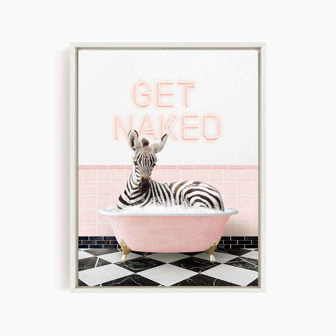 Baby Zebra in Pink Get Naked Bath