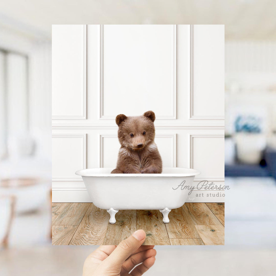 Bear Cub in Traditional Panel Bath Style