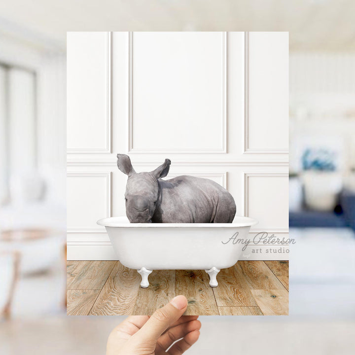Baby Rhino in Traditional Panel Bath Style
