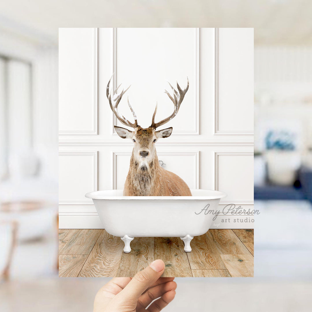 Male Deer in Traditional Panel Bath Style