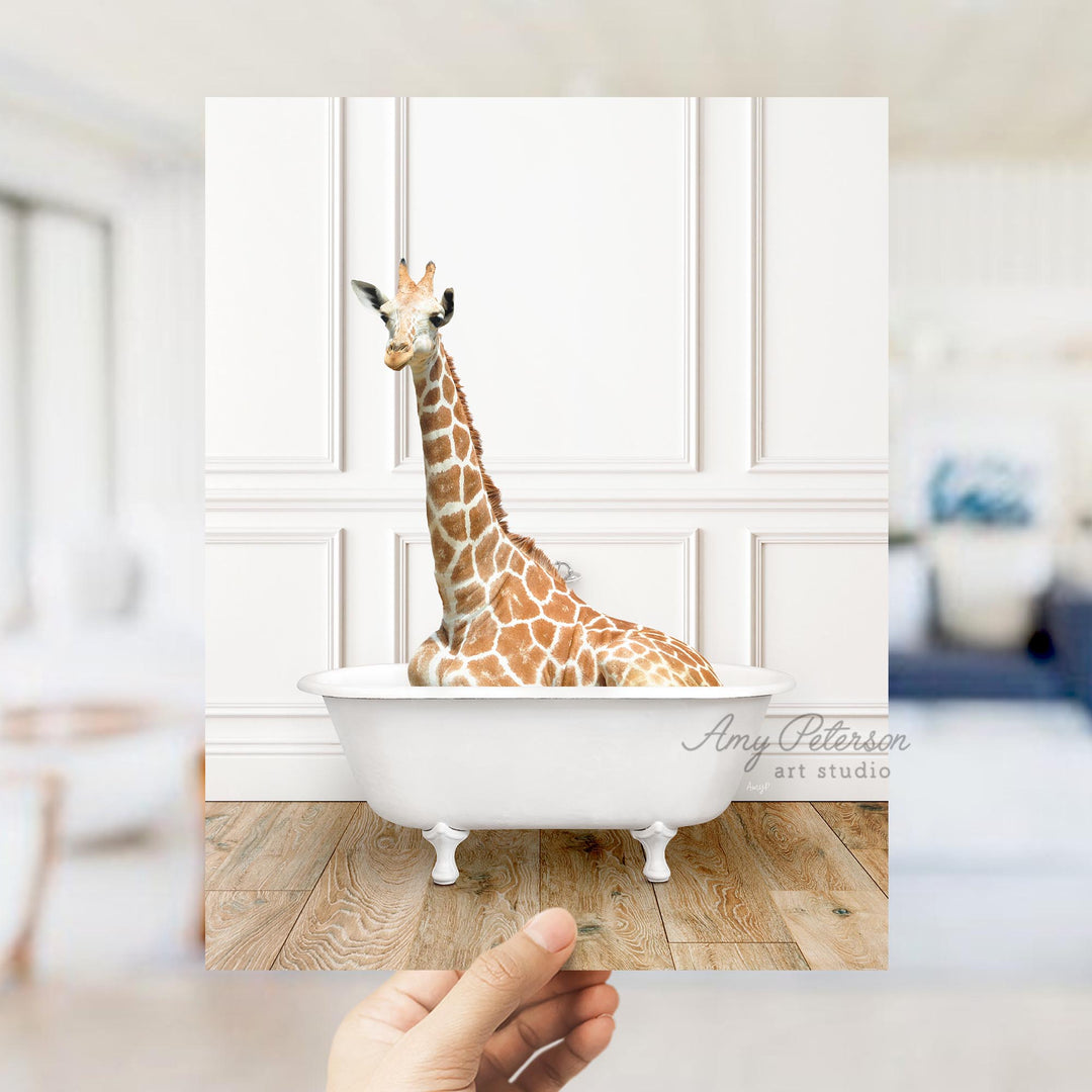Tall Giraffe in Traditional Panel Bath Style