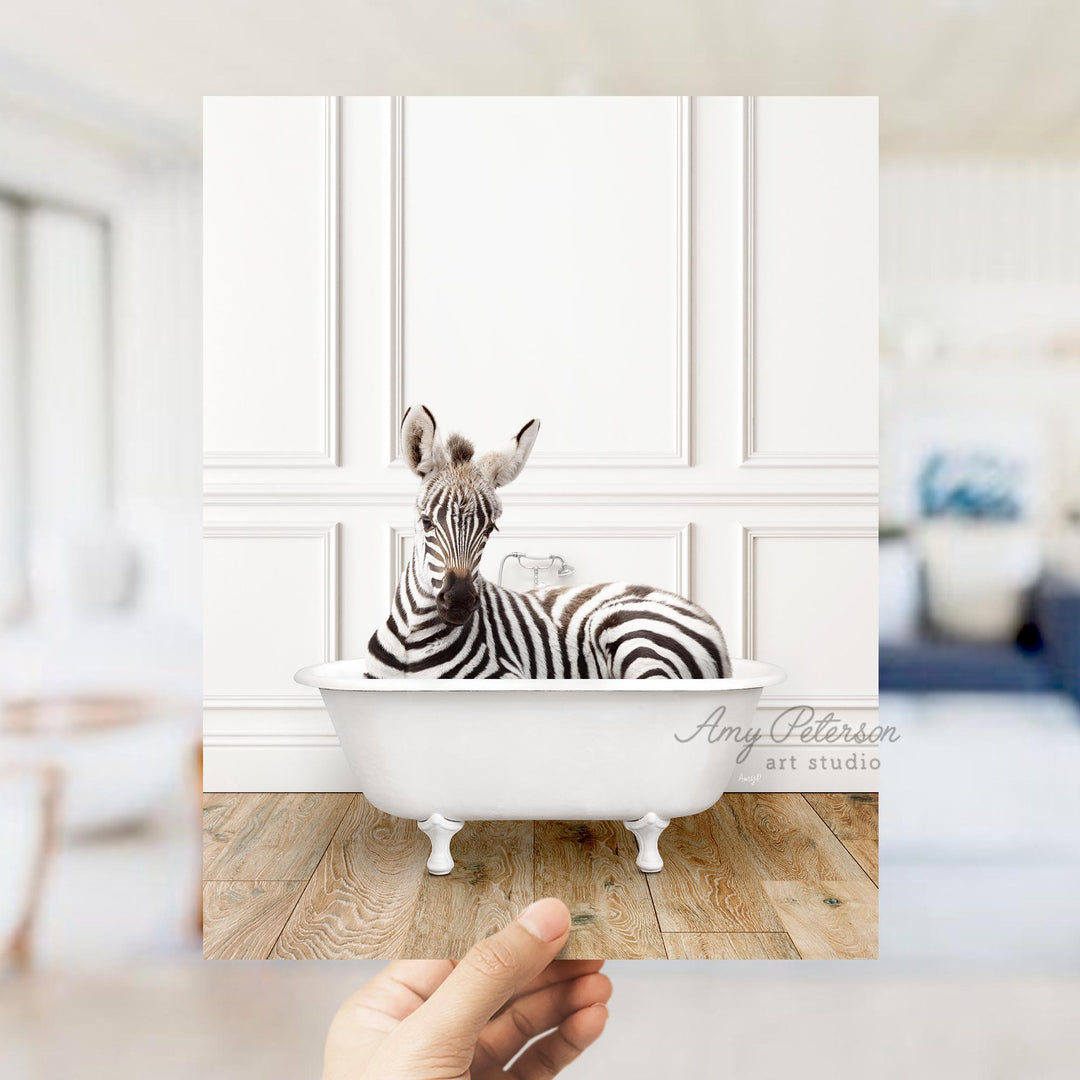 Baby Zebra in Traditional Panel Bath Style