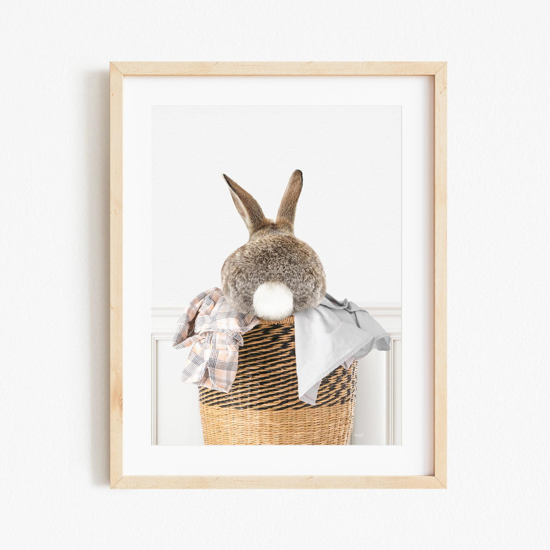 a picture of a stuffed rabbit in a basket