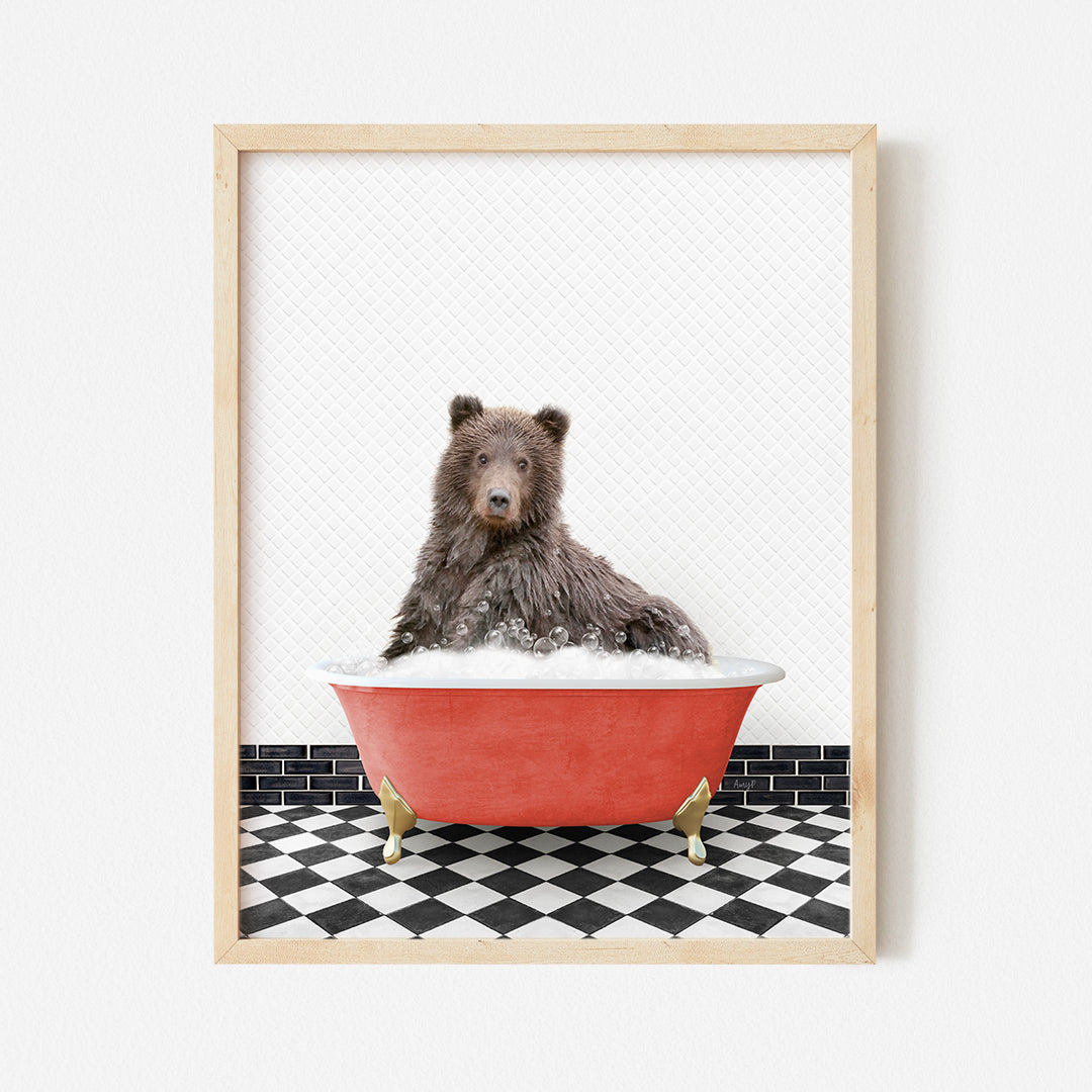 a picture of a bear in a bathtub