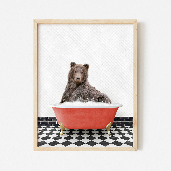 a picture of a bear in a bathtub