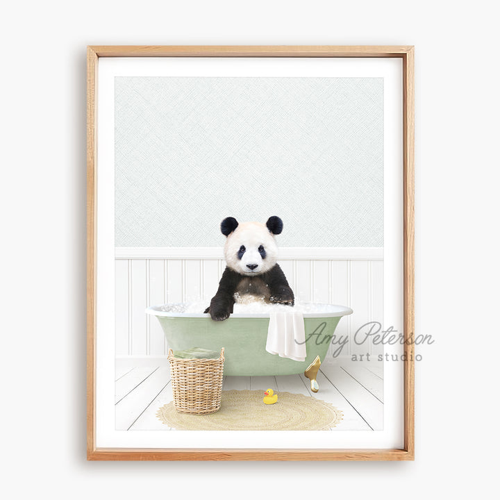 a picture of a panda bear in a bathtub