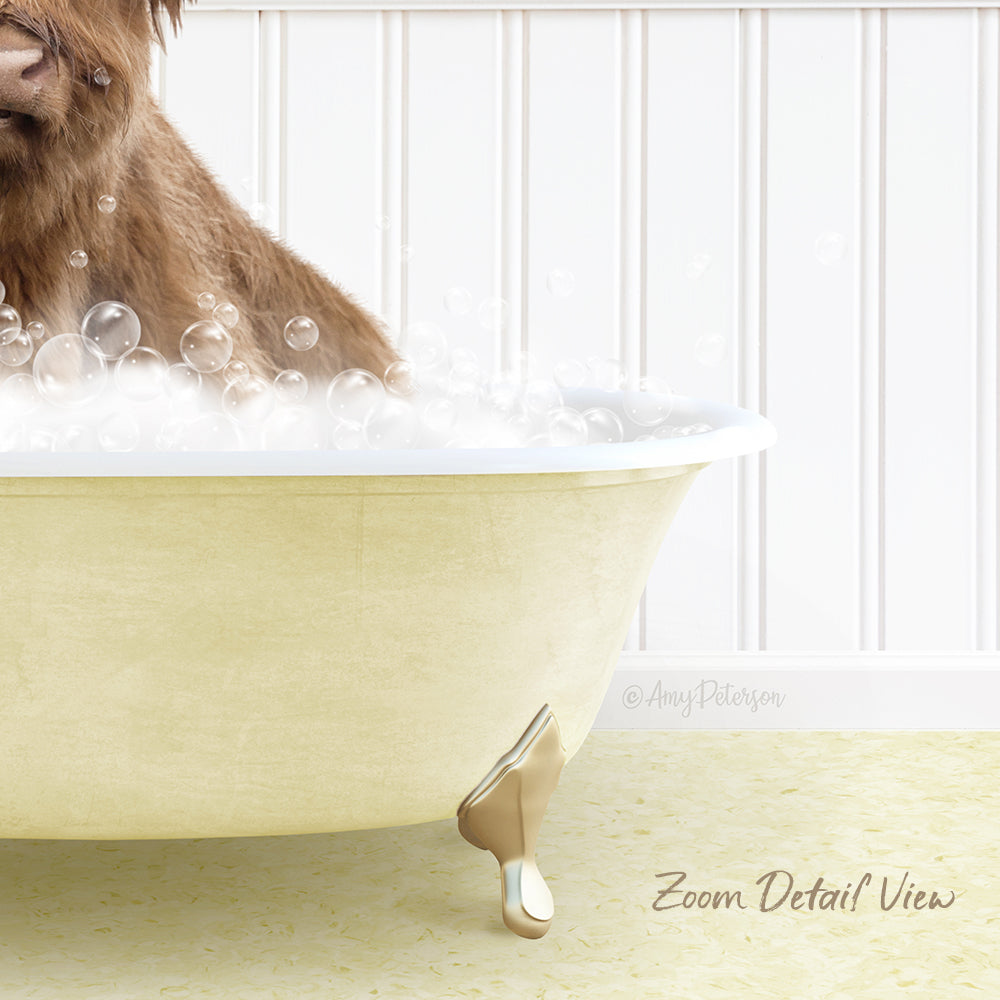 A dog is sitting in a bathtub filled with bubbles, enjoying a relaxing bath.