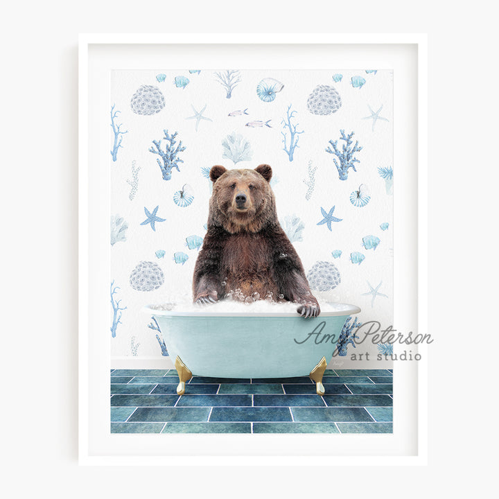 a picture of a bear in a bathtub