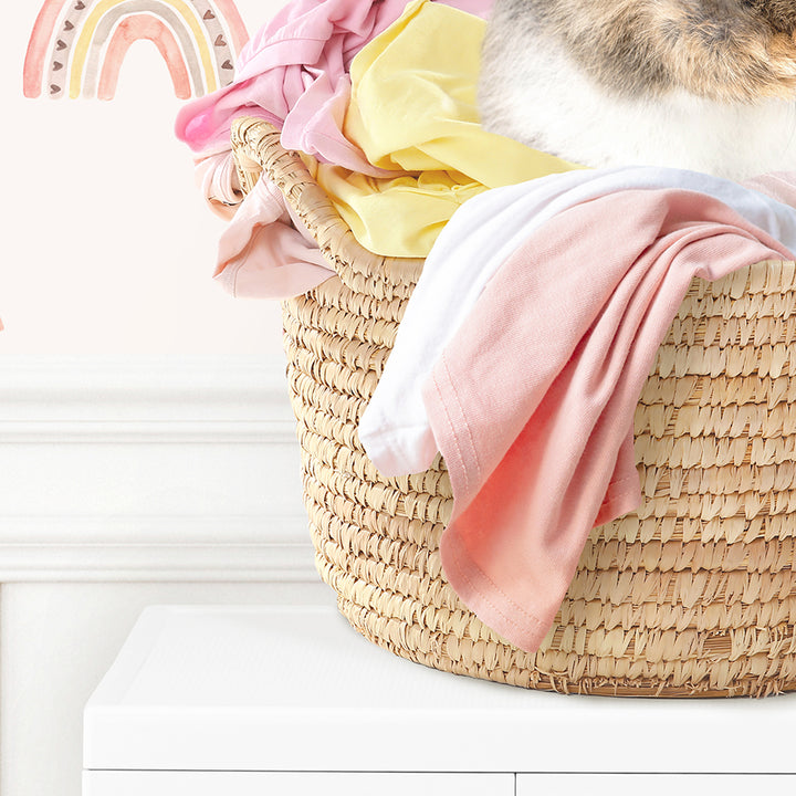 Bashful Bunny in Laundry Basket on Washing Machine - Assorted Wallpapers