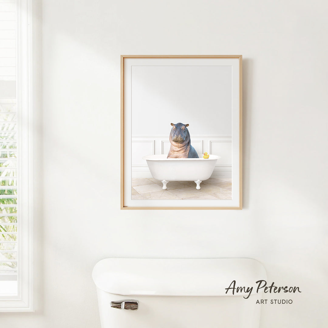 Baby Hippo in Modern Bath