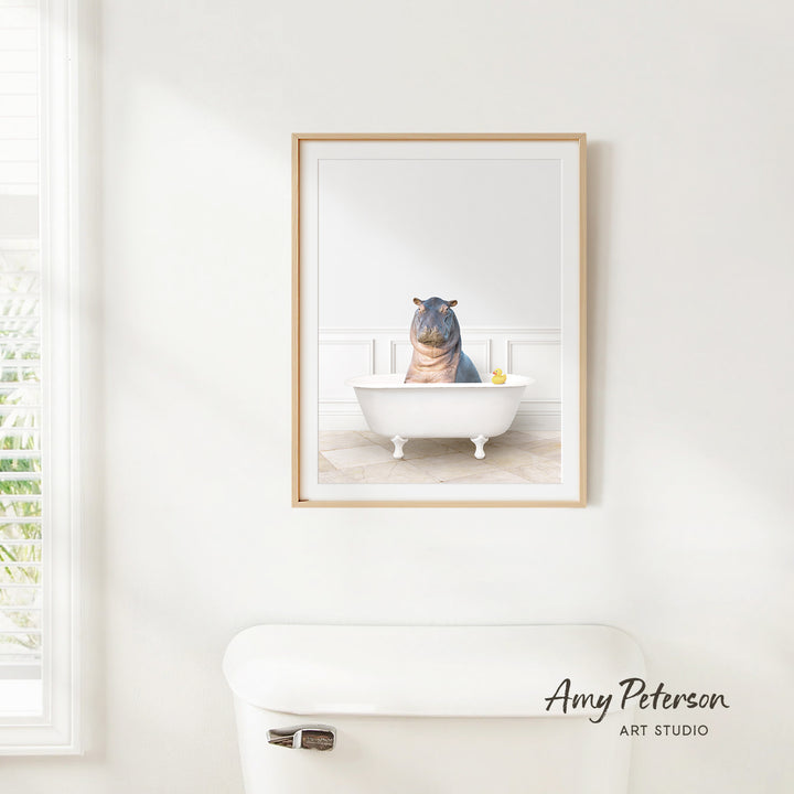 Baby Hippo in Modern Bath
