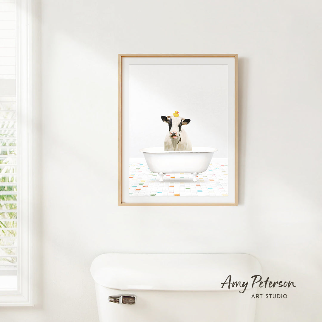 Holstein Cow - Chiclet Tile Bath