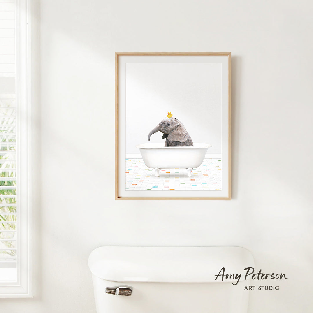 Baby Elephant No1 - Chiclet Tile Bath