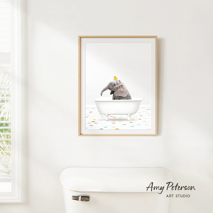 Baby Elephant No1 - Chiclet Tile Bath