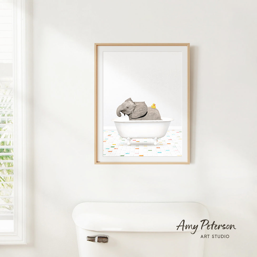 Baby Elephant No2 - Chiclet Tile Bath