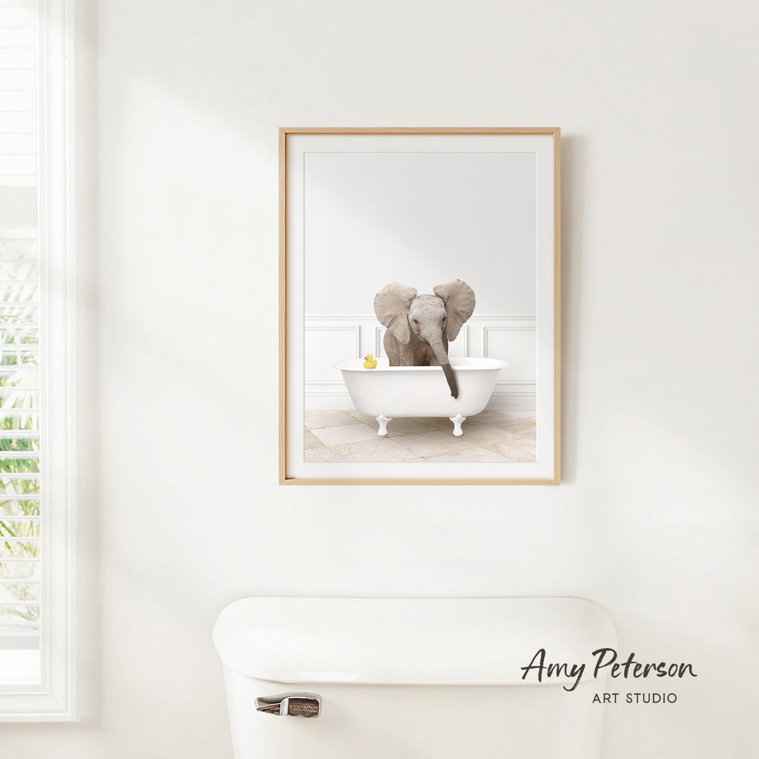 Baby Elephant No3 in Modern Bath