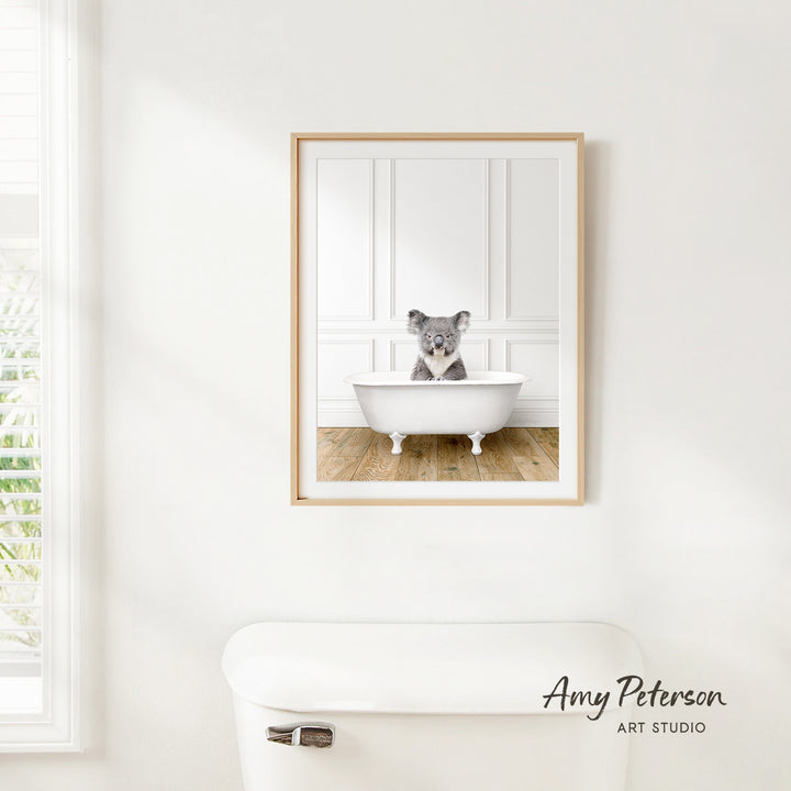 Koala Bear with Folded Paws in Traditional Panel Bath Style