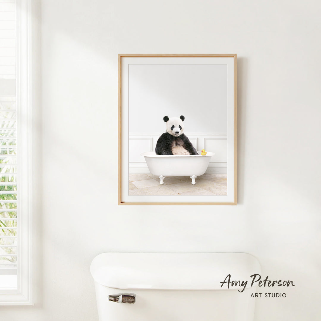 Panda in Modern Bath