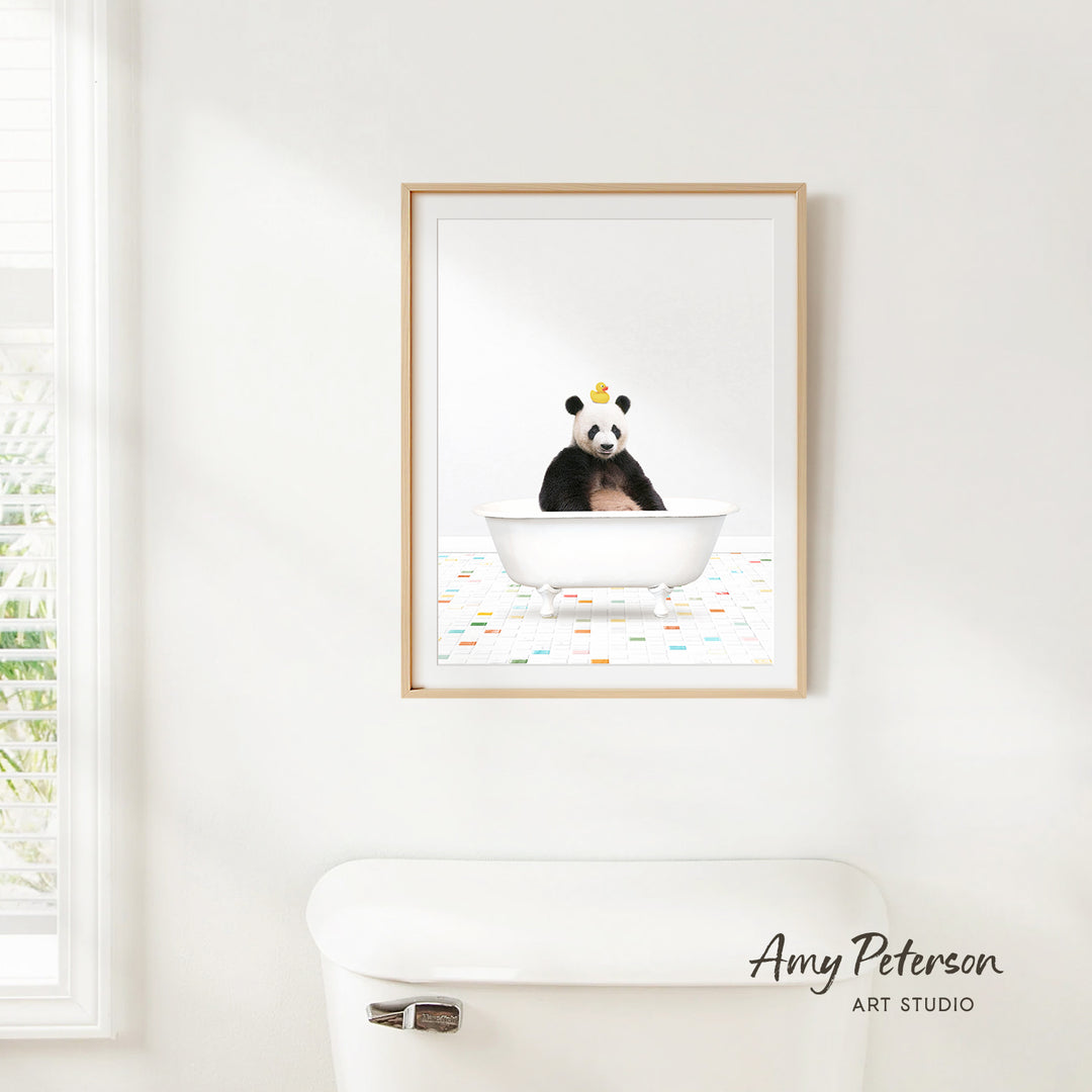 Panda Bear - Chiclet Tile Bath