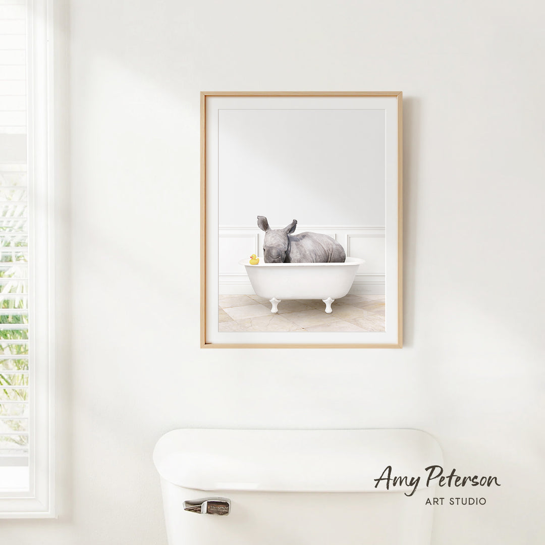 Baby Rhino in Modern Bath