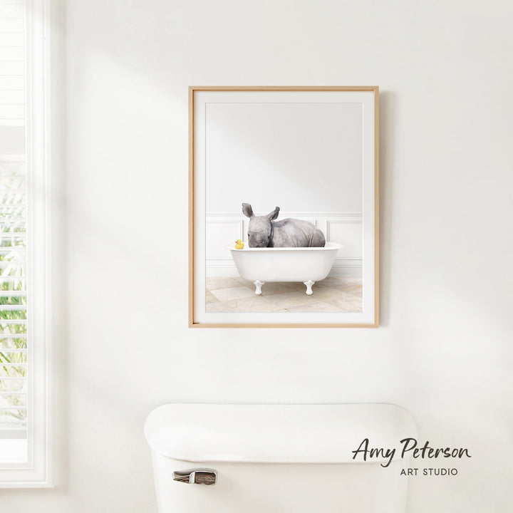 Baby Rhino in Modern Bath