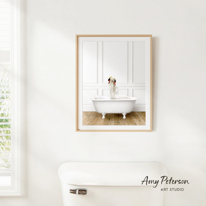 Swans in Traditional Panel Bath Style