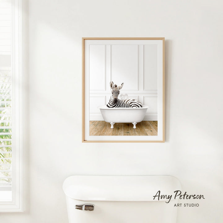 Baby Zebra in Traditional Panel Bath Style