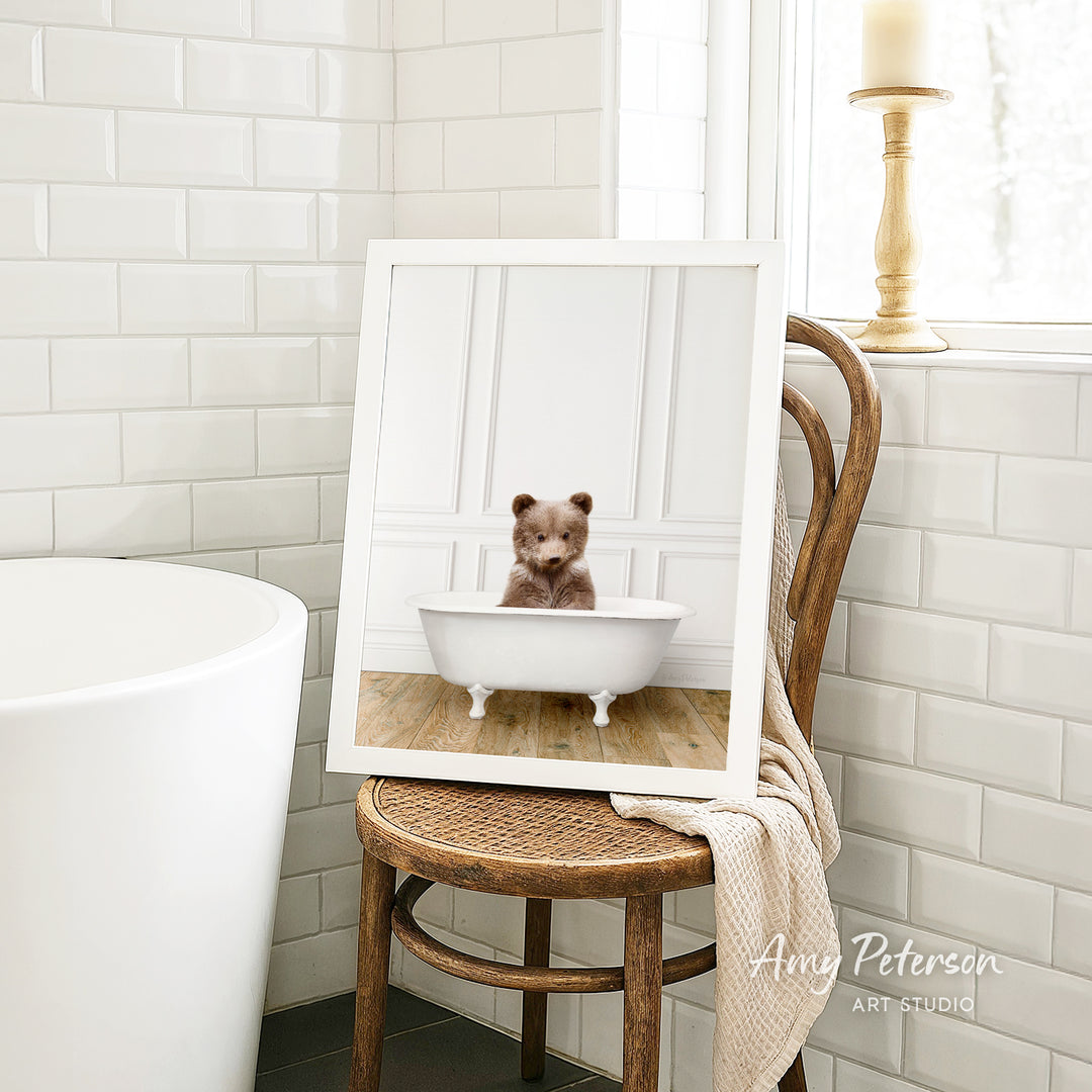 Bear Cub in Traditional Panel Bath Style
