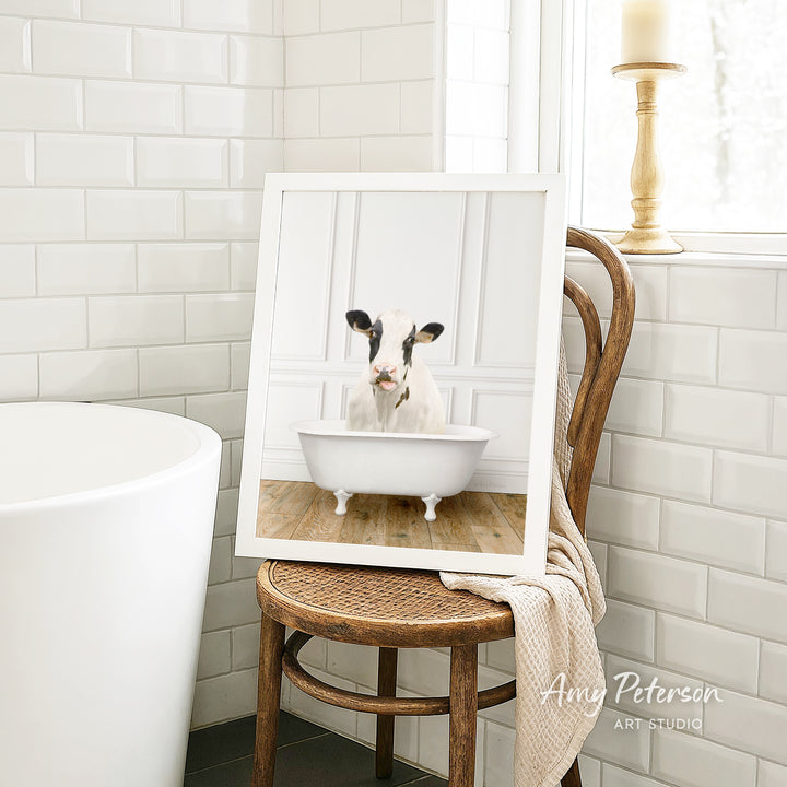 Holstein Cow in Traditional Panel Bath Style